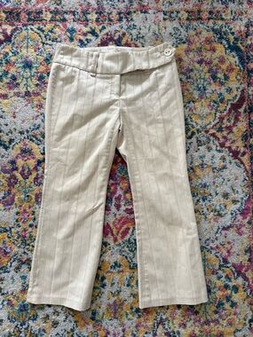 Y2K Beige Pinstripe Low Rise Trousers Minimalist Office Siren Clean Girl